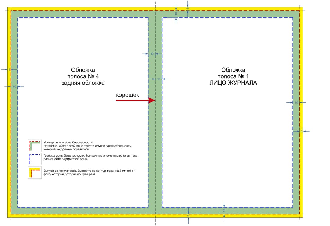 Шаблон подготовки макета брошюры на скобу